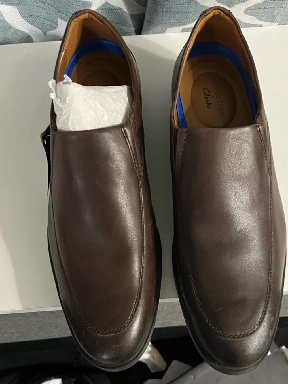 Clarks Men's Dark Brown Leather Slip-On Loafers